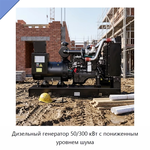 Дизельный генератор 50/300 кВт с пониженным уровнем шума