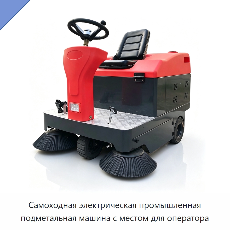 Самоходная электрическая промышленная подметальная машина с местом для оператора — Подметальные машины