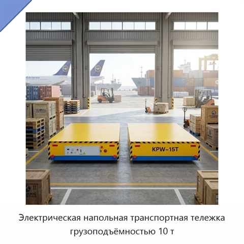 Электрическая напольная транспортная тележка грузоподъёмностью 10 т