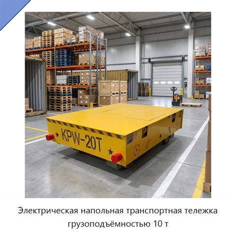 Электрическая напольная транспортная тележка грузоподъёмностью 10 т