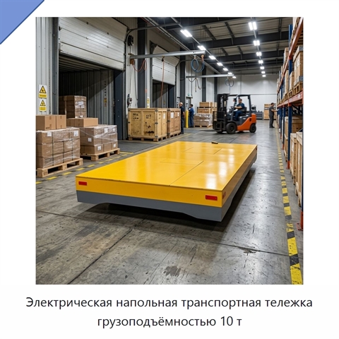 Электрическая напольная транспортная тележка грузоподъёмностью 10 т
