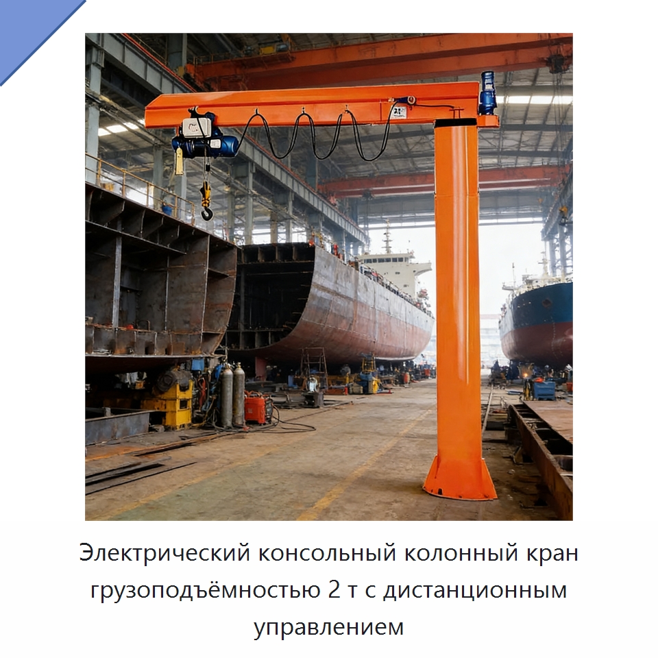 Электрический консольный колонный кран грузоподъёмностью 2 т с дистанционным управлением — Манипуляторы