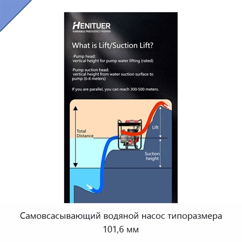 Самовсасывающий водяной насос типоразмера 101,6 мм