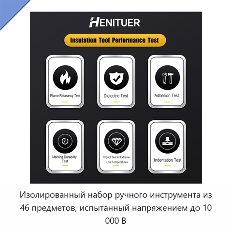 Изолированный набор ручного инструмента из 46 предметов, испытанный напряжением до 10 000 В