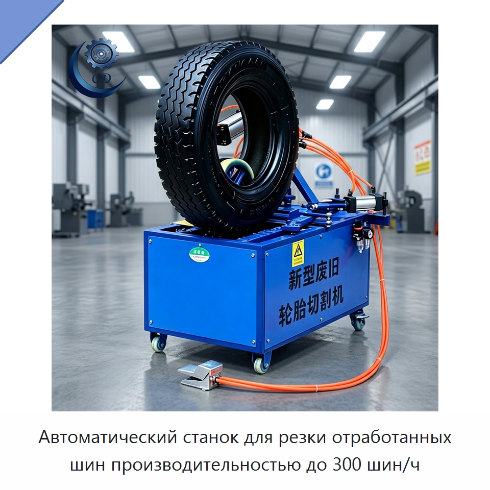 Автоматический станок для резки отработанных шин производительностью до 300 шин/ч — Промышленное оборудование