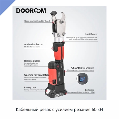 Кабельный резак с усилием резания 60 кН