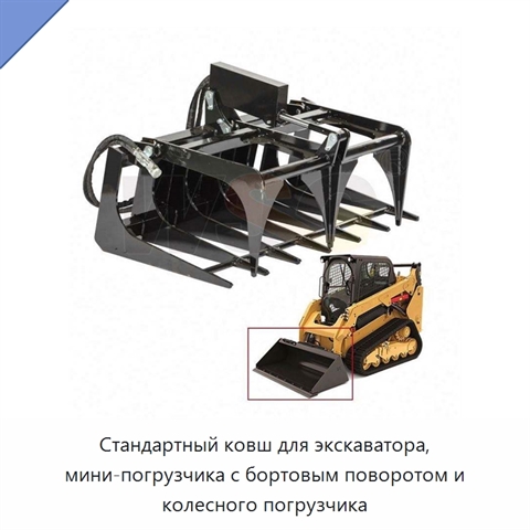 Стандартный ковш для экскаватора, мини-погрузчика с бортовым поворотом и колесного погрузчика