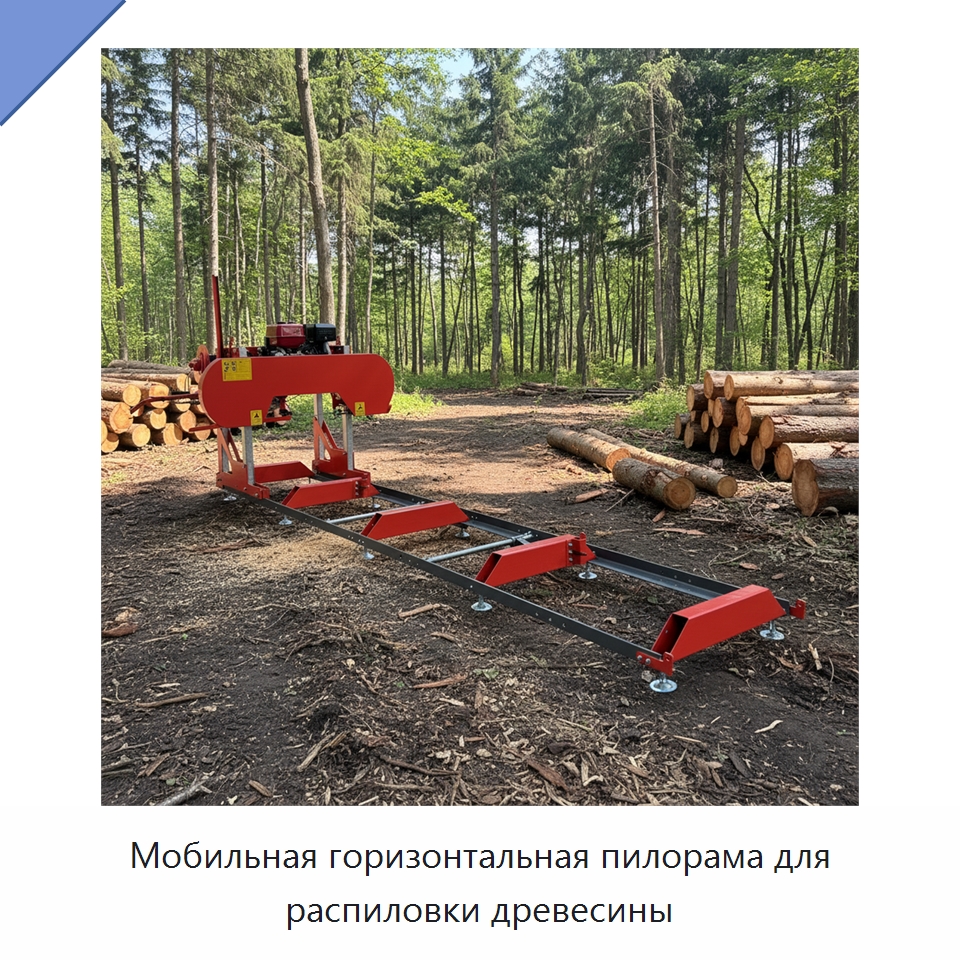 Мобильная горизонтальная пилорама для распиловки древесины — Лесохозяйственная техника