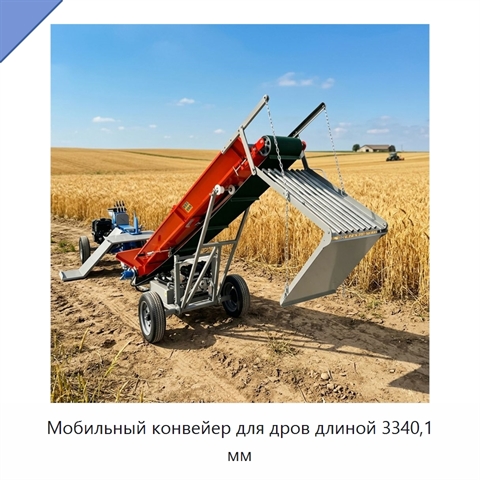 Мобильный конвейер для дров длиной 3340,1 мм