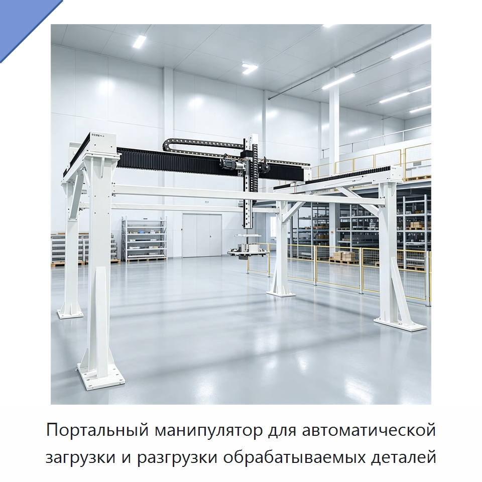 Портальный манипулятор для автоматической загрузки и разгрузки обрабатываемых деталей — Манипуляторы