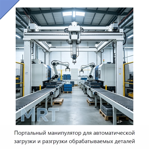 Портальный манипулятор для автоматической загрузки и разгрузки обрабатываемых деталей