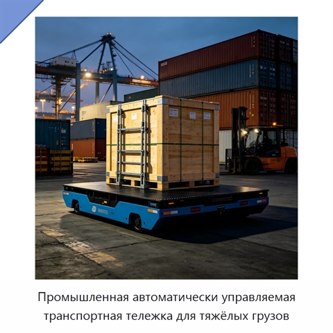 Промышленная автоматически управляемая транспортная тележка для тяжёлых грузов