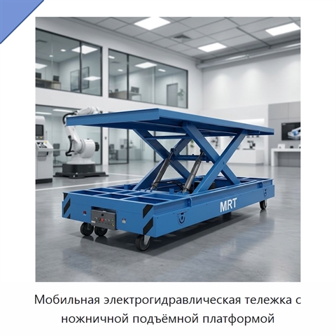 Мобильная электрогидравлическая тележка с ножничной подъёмной платформой