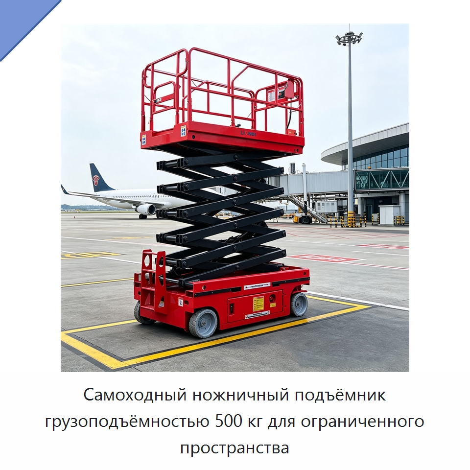 Самоходный ножничный подъёмник грузоподъёмностью 500 кг для ограниченного пространства — Подъемные столы