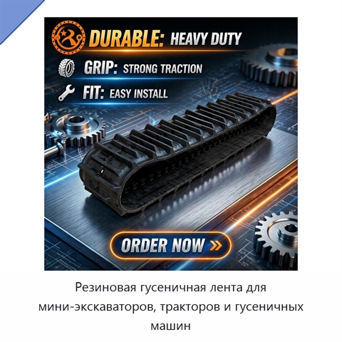 Резиновая гусеничная лента для мини-экскаваторов, тракторов и гусеничных машин