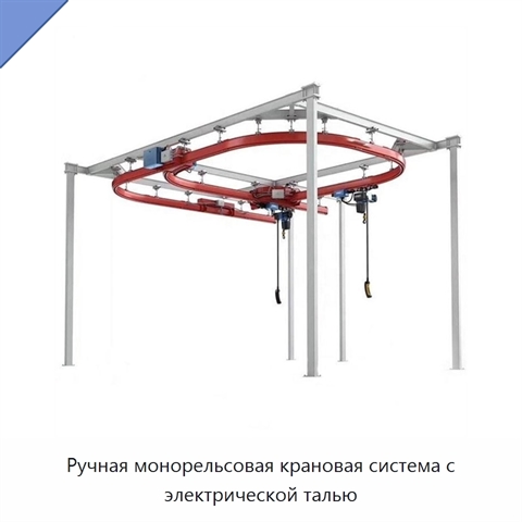 Ручная монорельсовая крановая система с электрической талью
