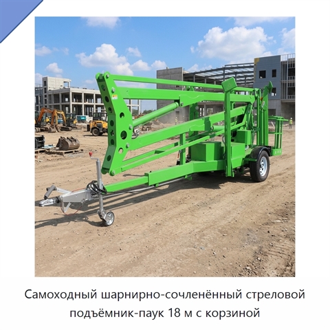 Самоходный шарнирно-сочленённый стреловой подъёмник-паук 18 м с корзиной