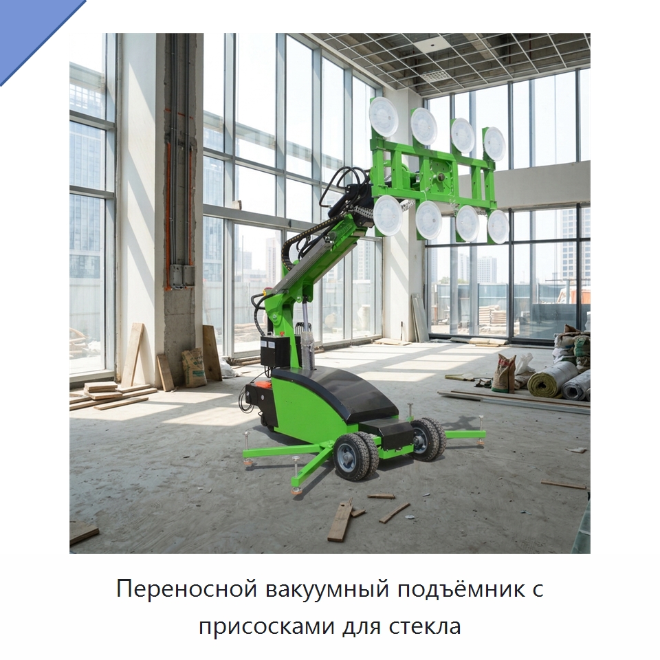Переносной вакуумный подъёмник с присосками для стекла — Вакуумные грузозахваты