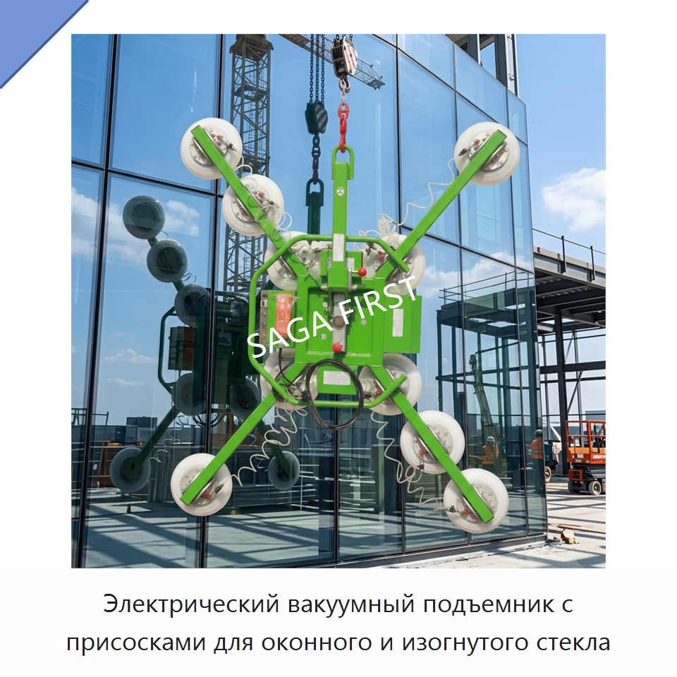 Электрический вакуумный подъемник с присосками для оконного и изогнутого стекла — Вакуумные грузозахваты