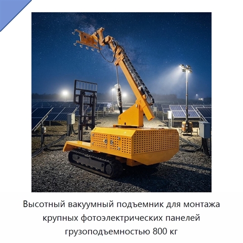 Высотный вакуумный подъемник для монтажа крупных фотоэлектрических панелей грузоподъемностью 800 кг