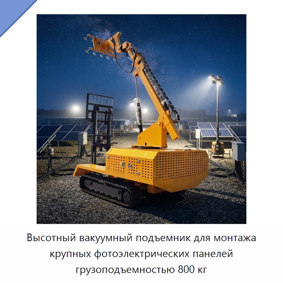 Высотный вакуумный подъемник для монтажа крупных фотоэлектрических панелей грузоподъемностью 800 кг