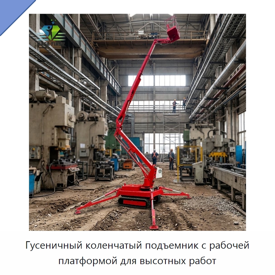 Гусеничный коленчатый подъемник с рабочей платформой для высотных работ — Подъемные столы