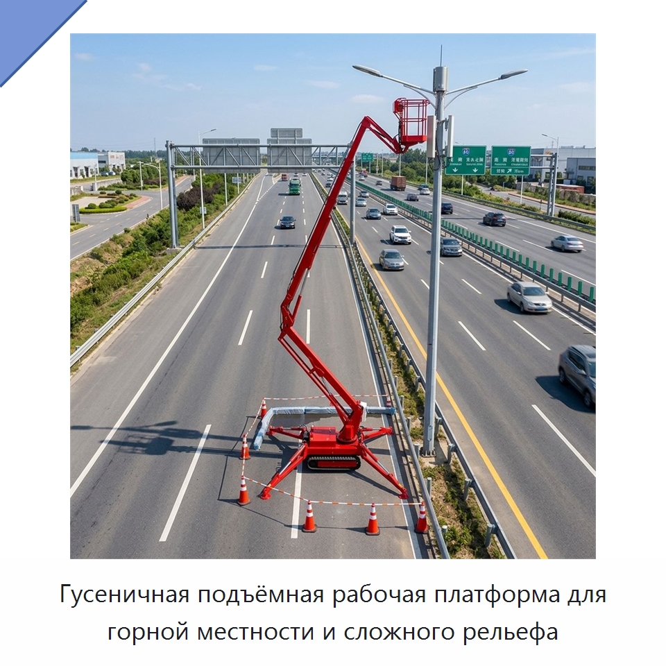 Гусеничная подъёмная рабочая платформа для горной местности и сложного рельефа — Подъемные столы