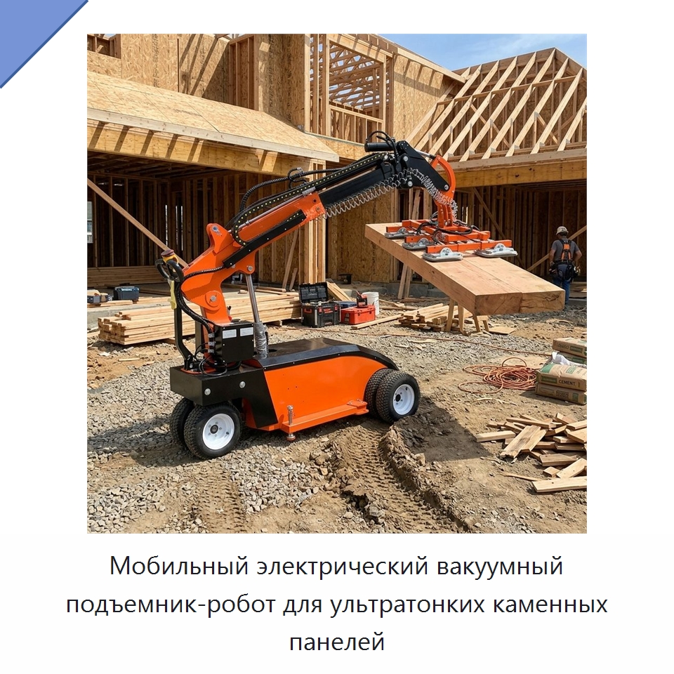 Мобильный электрический вакуумный подъемник-робот для ультратонких каменных панелей — Вакуумные грузозахваты