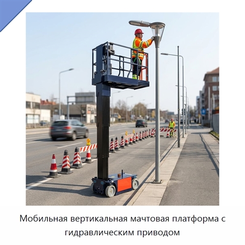 Мобильная вертикальная мачтовая платформа с гидравлическим приводом
