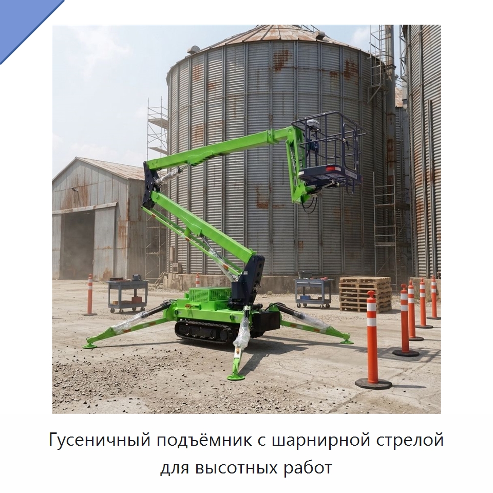 Гусеничный подъёмник с шарнирной стрелой для высотных работ — Подъемные столы