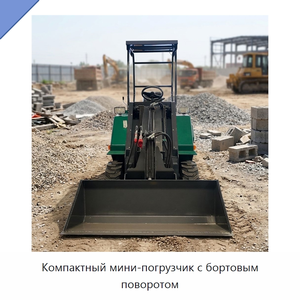 Компактный мини-погрузчик с бортовым поворотом — Землеройная техника