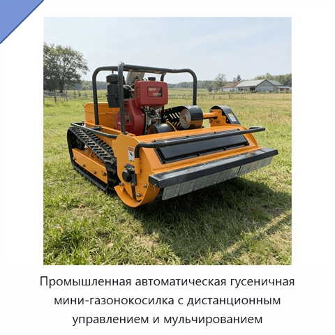 Промышленная автоматическая гусеничная мини-газонокосилка с дистанционным управлением и мульчированием