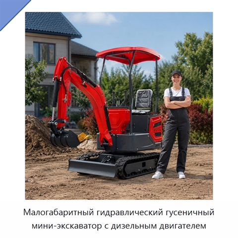 Малогабаритный гидравлический гусеничный мини-экскаватор с дизельным двигателем
