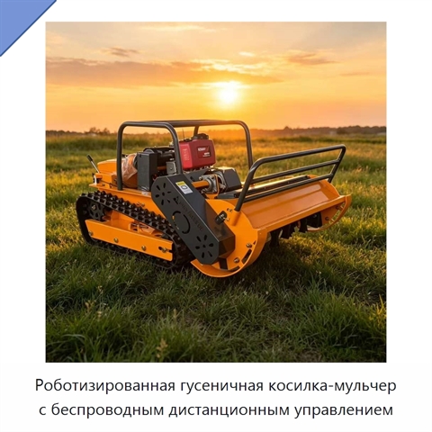 Роботизированная гусеничная косилка-мульчер с беспроводным дистанционным управлением