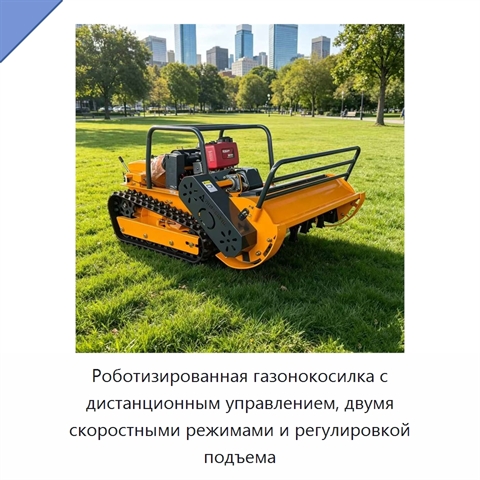 Роботизированная газонокосилка с дистанционным управлением, двумя скоростными режимами и регулировкой подъема