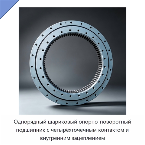 Однорядный шариковый опорно-поворотный подшипник с четырёхточечным контактом и внутренним зацеплением
