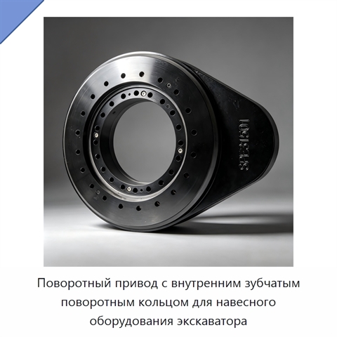 Поворотный привод с внутренним зубчатым поворотным кольцом для навесного оборудования экскаватора