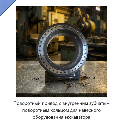 Поворотный привод с внутренним зубчатым поворотным кольцом для навесного оборудования экскаватора