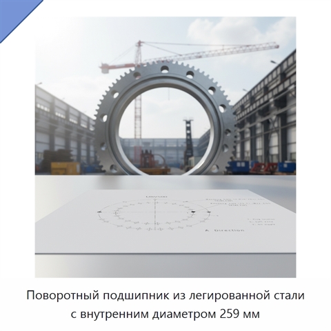 Поворотный подшипник из легированной стали с внутренним диаметром 259 мм
