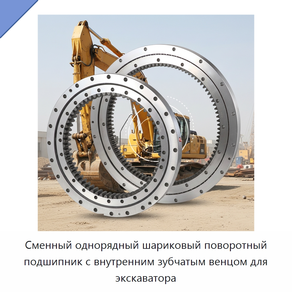 Сменный однорядный шариковый поворотный подшипник с внутренним зубчатым венцом для экскаватора — Опорно-поворотные подшипники