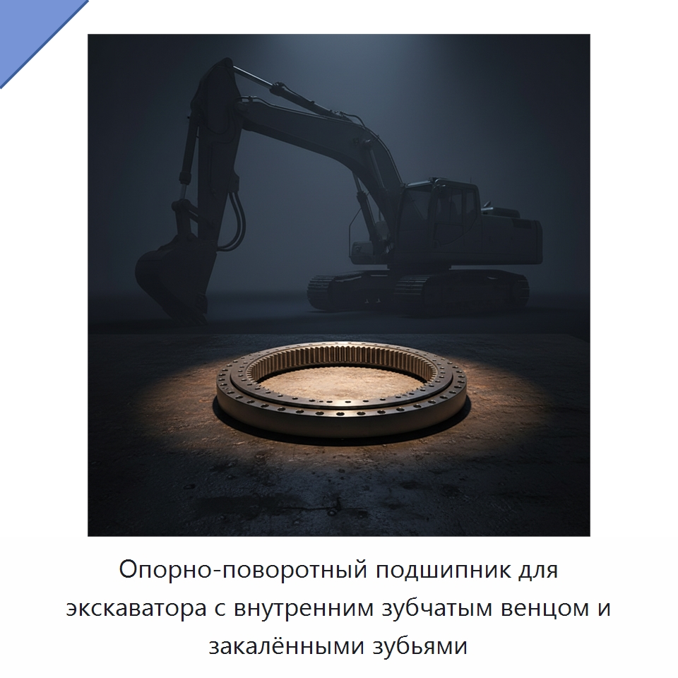 Опорно-поворотный подшипник для экскаватора с внутренним зубчатым венцом и закалёнными зубьями — Опорно-поворотные подшипники