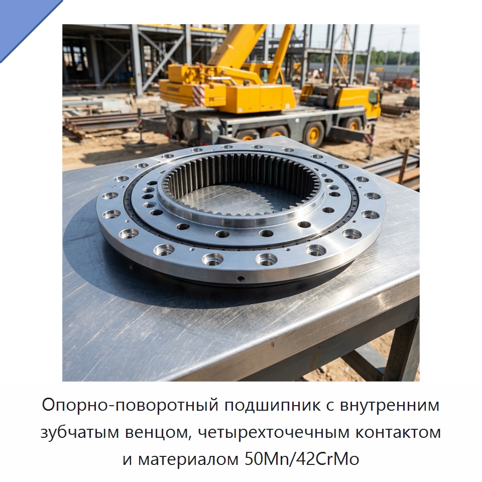 Опорно-поворотный подшипник с внутренним зубчатым венцом, четырехточечным контактом и материалом 50Mn/42CrMo — Опорно-поворотные подшипники