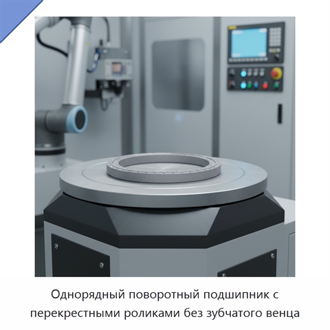 Однорядный поворотный подшипник с перекрестными роликами без зубчатого венца