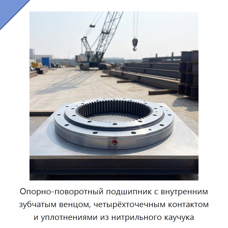 Опорно-поворотный подшипник с внутренним зубчатым венцом, четырёхточечным контактом и уплотнениями из нитрильного каучука — Опорно-поворотные подшипники