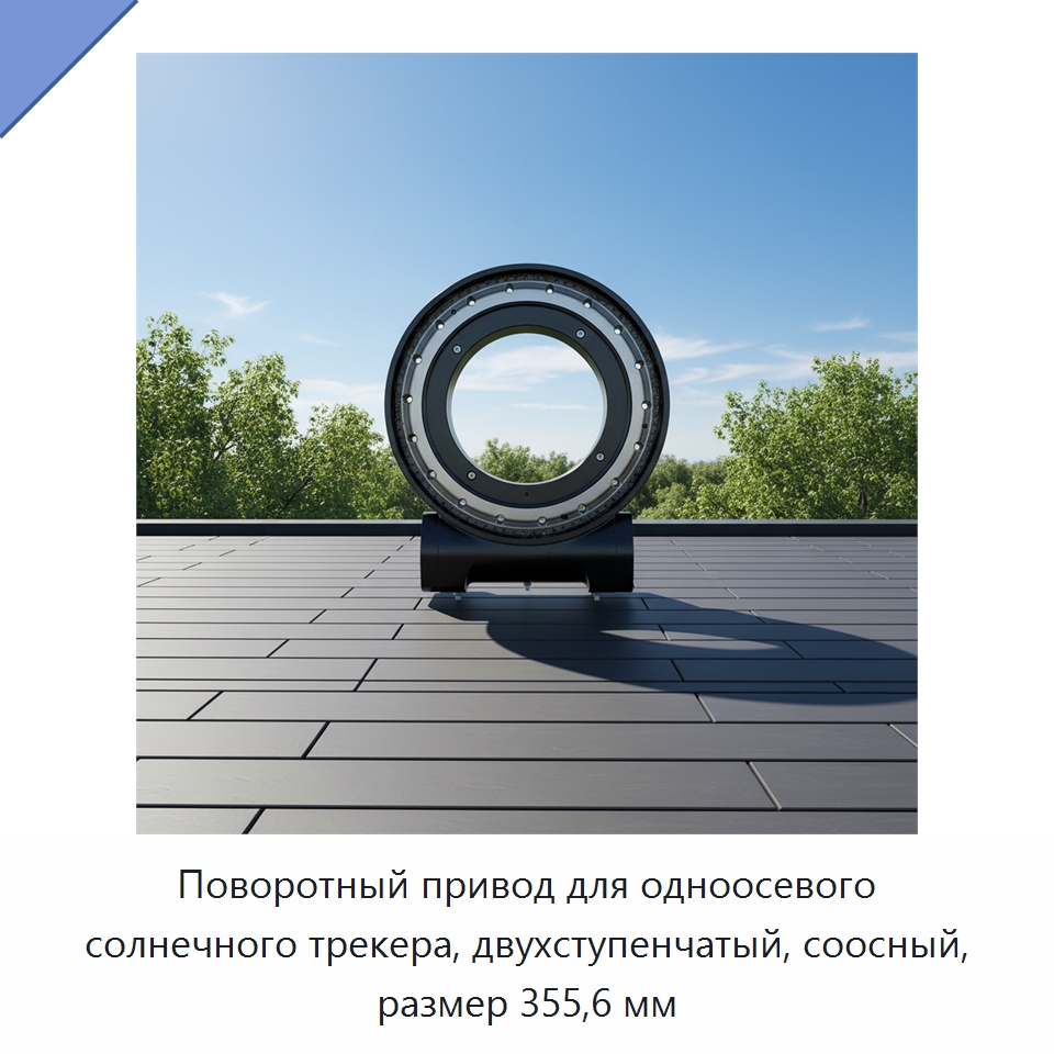 Поворотный привод для одноосевого солнечного трекера, двухступенчатый, соосный, размер 355,6 мм — Сопутствующая продукция для солнечной энергетики