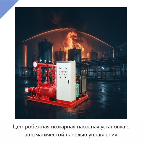 Центробежная пожарная насосная установка с автоматической панелью управления