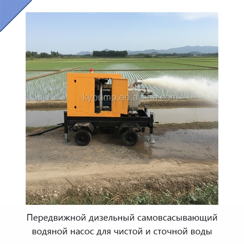 Передвижной дизельный самовсасывающий водяной насос для чистой и сточной воды