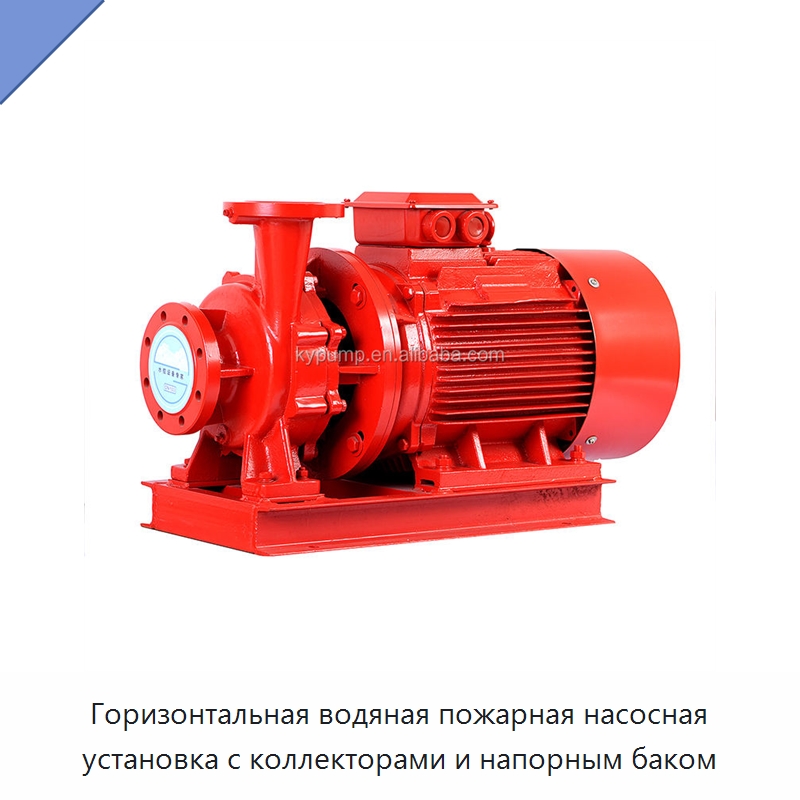 Горизонтальная водяная пожарная насосная установка с коллекторами и напорным баком — Насосы