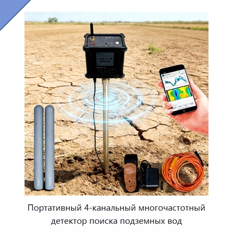 Портативный 4-канальный многочастотный детектор поиска подземных вод
