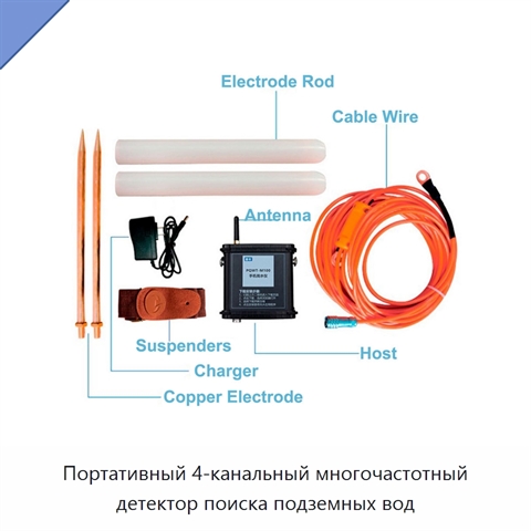 Портативный 4-канальный многочастотный детектор поиска подземных вод